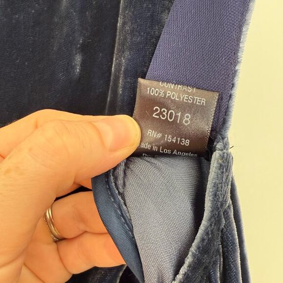 Staud Parker Blue Velvet Maxi Jumpsuit Size 10 - Picture 8 of 10